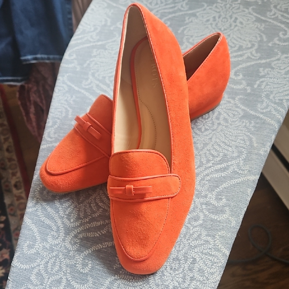 Orange Suede Flats